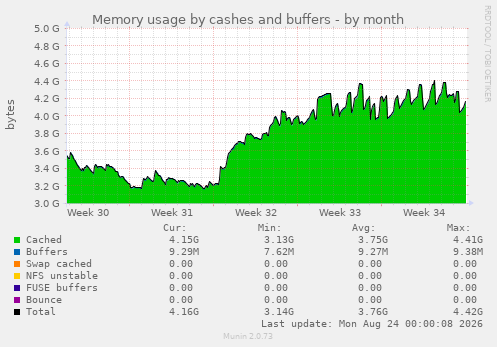 Memory usage by cashes and buffers